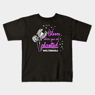 Month Of The Military Child Bloom Where You Are Planted Kids T-Shirt